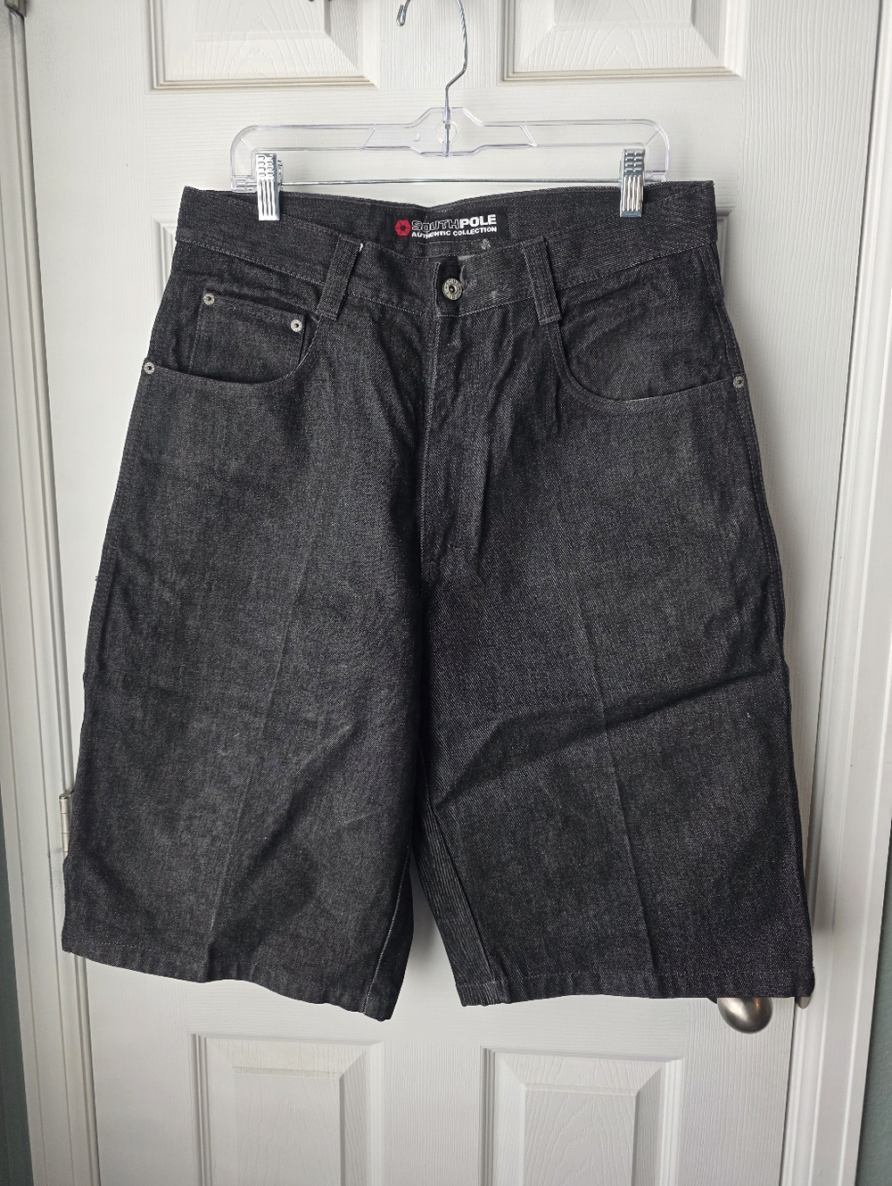 Southpole Vintage Y2k Black Denim Shorts Authentic Collection Men SZ34 Embroider